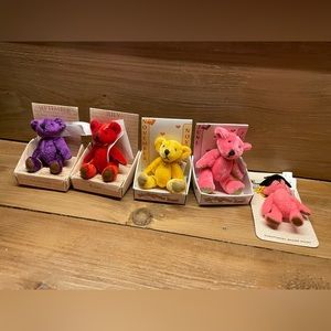 Five 5 Mini Birthday Teddy Bears Brand New in Box Birthstone Bears